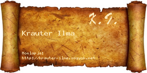 Krauter Ilma névjegykártya